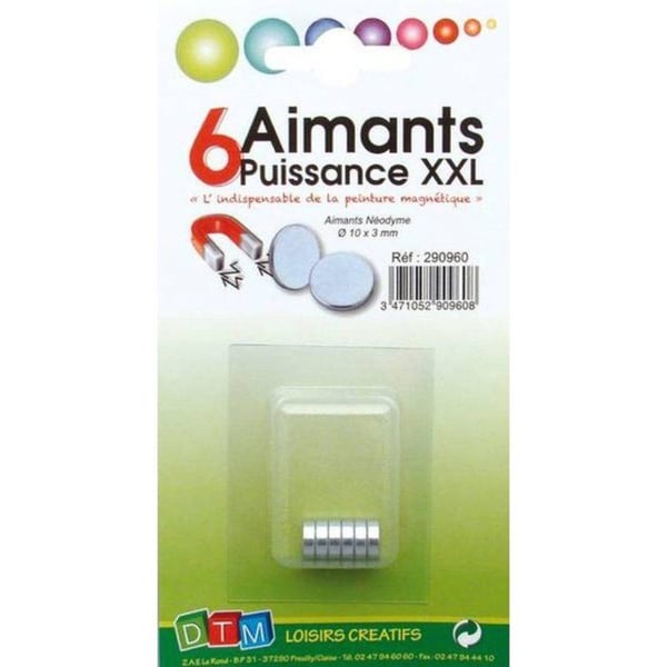 Graine Créative - Magnet Ø 10 mm kraft XXL 6 stycken
