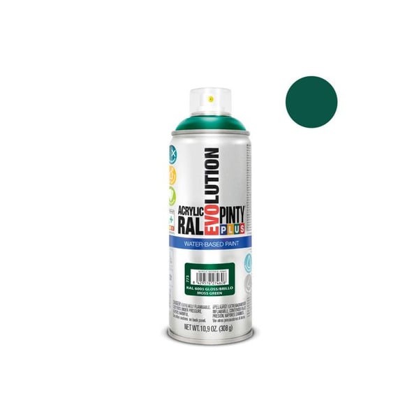 Sprayfärg Pintyplus Evolution Vattenbaserad 520cc Ral 6005 Grön Mossa