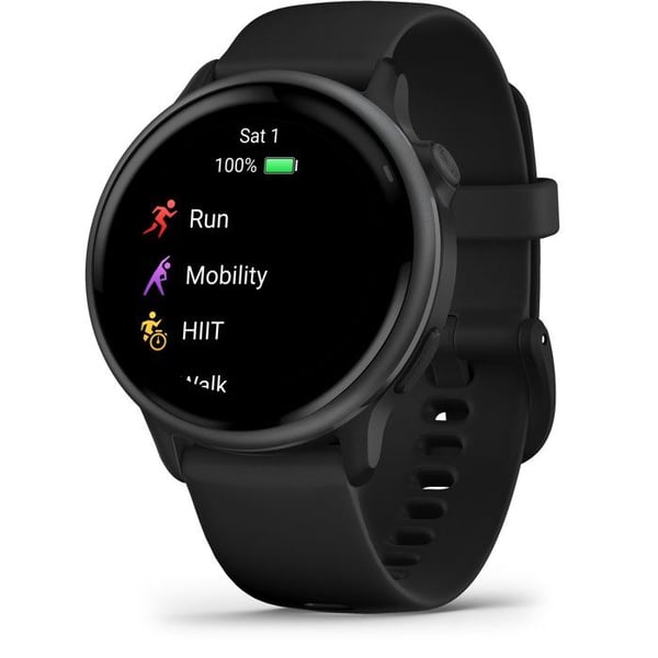 Sportig smartklocka - GARMIN - Vivoactive 6 - AMOLED-skärm - GPS - Svart/Mörkgrå