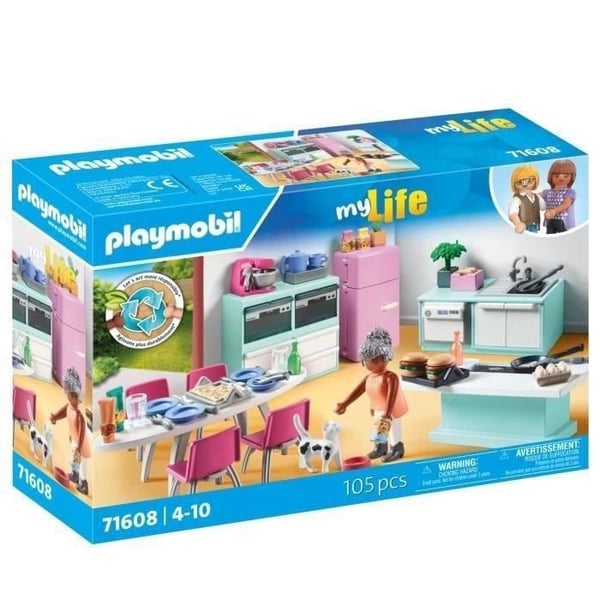 PLAYMOBIL 71608 Kök med centralö, Mitt liv, Arkitekthus, 105 rum, Från 4 år