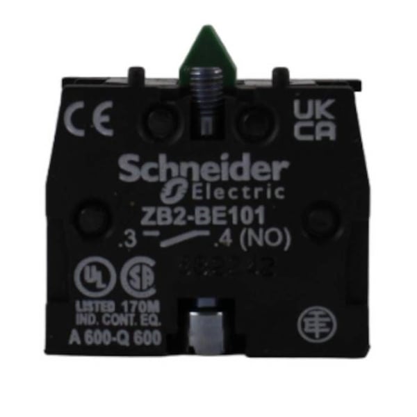 Kontaktblock - SCHNEIDER ELECTRIC - ZB2BE101 - Svart - Inomhus - Främre montering
