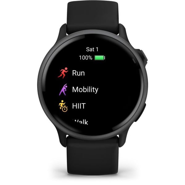 Sportig smartklocka - GARMIN - Vivoactive 6 - AMOLED-skärm - GPS - Svart/Mörkgrå