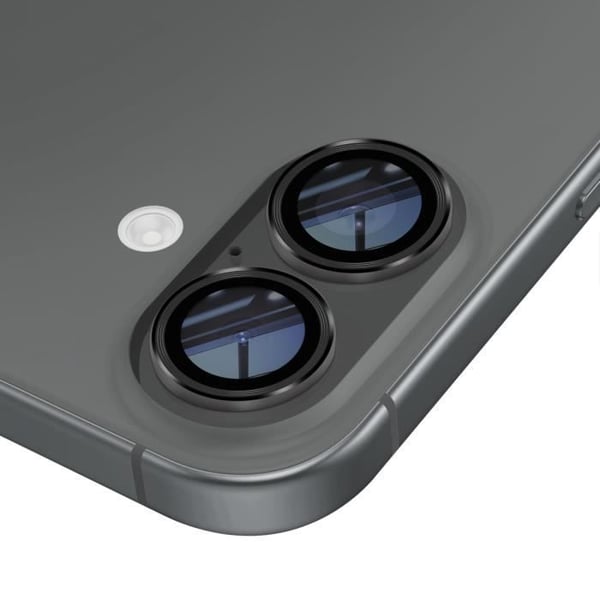 Härdat glas kamera för iPhone 16 Hårdhet 9H Rep-resistent Svart