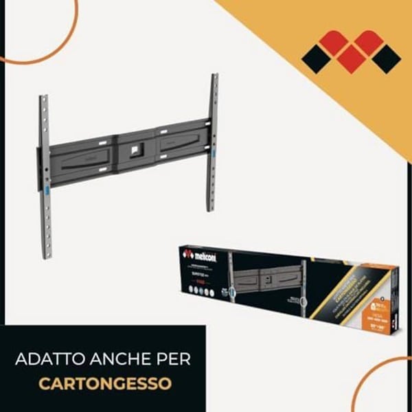 Stöd Mural TV - MELICONI - Slimstyle Plus 600 S - Fasta - VESA 300-400-600 - Belastning 70 kg