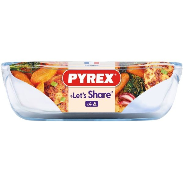 Rektangulært bagefad - PYREX - Lad os dele - 31 x 20 cm - Glas