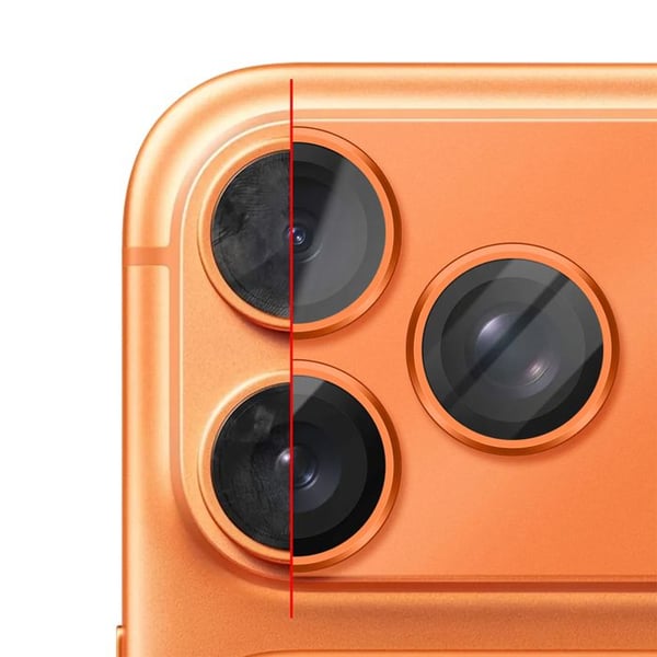 Kameraskydd - PANZER GLASS - iPhone 17 Pro Max - Orange aluminiumram - Transparent glas - Repellerande