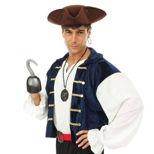 Utklädnadsaccessoar - 20 - Piratkrok - Plast - Unisex - Svart