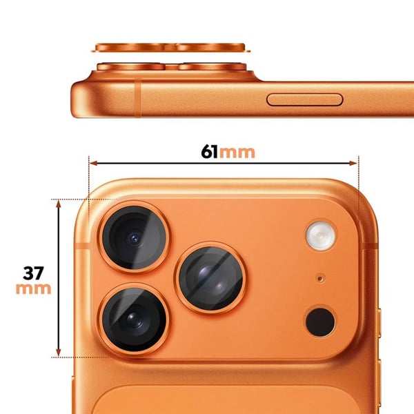 Kameraskydd - PANZER GLASS - iPhone 17 Pro Max - Orange aluminiumram - Transparent glas - Repellerande
