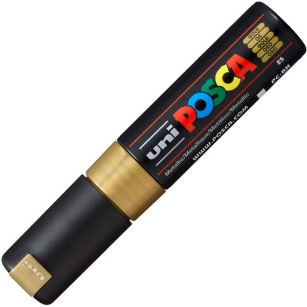 Målarpenna - POSCA - Guld - Bred sned spets - Linjebredd: 8 mm