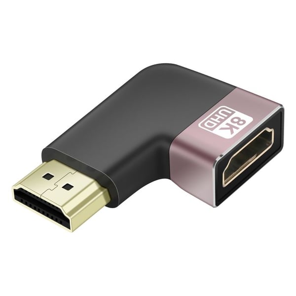 HDMI-hona till hane 8K UHD böjd 90° åt höger LinQ Svart