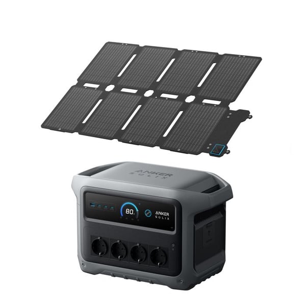 Bärbar Solgenerator - ANKER - SOLIX C1000X Gen 2 - Solpanel PS100X 100W - 1024Wh - 2000W AC