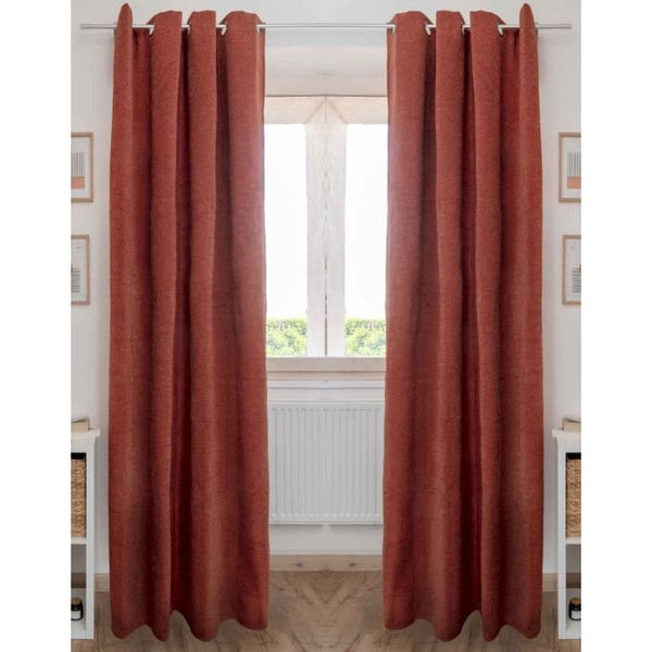 Set med 2 ljud- och värmeisolerande gardiner i chenille med polar-foder 140 x 240 cm "Osiris" Le fil d'Ariane