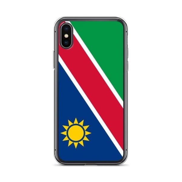Mobilskal – Namibias flagga – Kompatibel med iPhone XS Max – Flexibelt fodral – Slitstarkt och stöttåligt – Silikon – Pixelforma