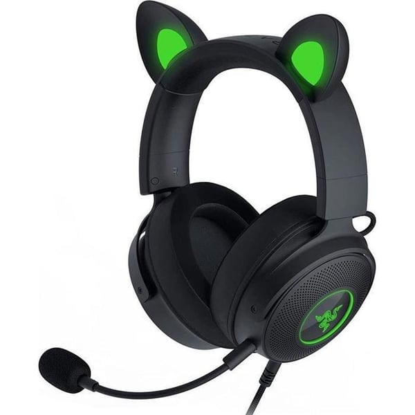 Spelheadset - Razer - Kraken Kitty V2 Pro - RGB - Kardioidmikrofon - Utbytbar - Svart