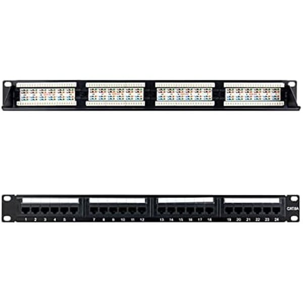 UTP RJ45 Cat.6A patchpanel - NANOCABLE - 10.21.4124 - 24 portar - Svart - IDC 110