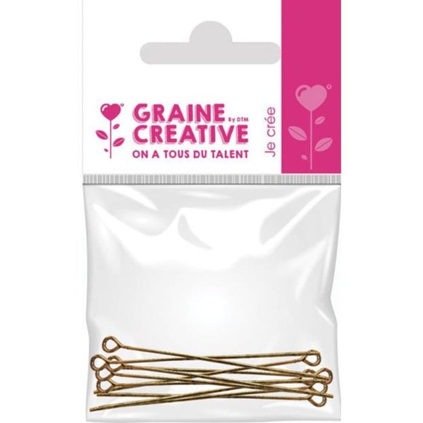 Graine Créative - Kopplingsklämmor med gyllene huvud 10 stycken