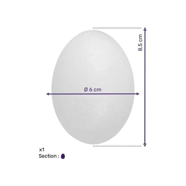 Frigolitägg, fullt, höjd 8 cm