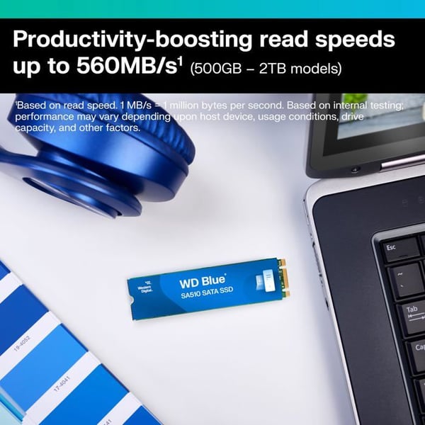 SSD - WD - Blue SA510 - 2 To - M.2 - SATA - 560 Mo/s