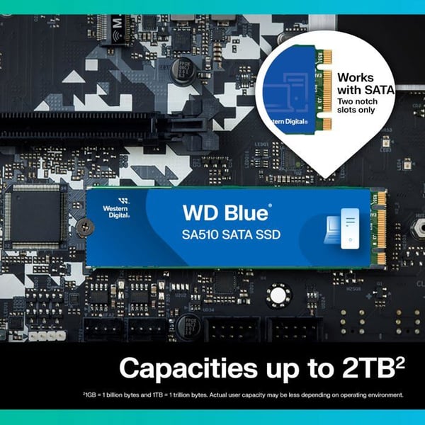 SSD - WD - Blue SA510 - 2 To - M.2 - SATA - 560 Mo/s