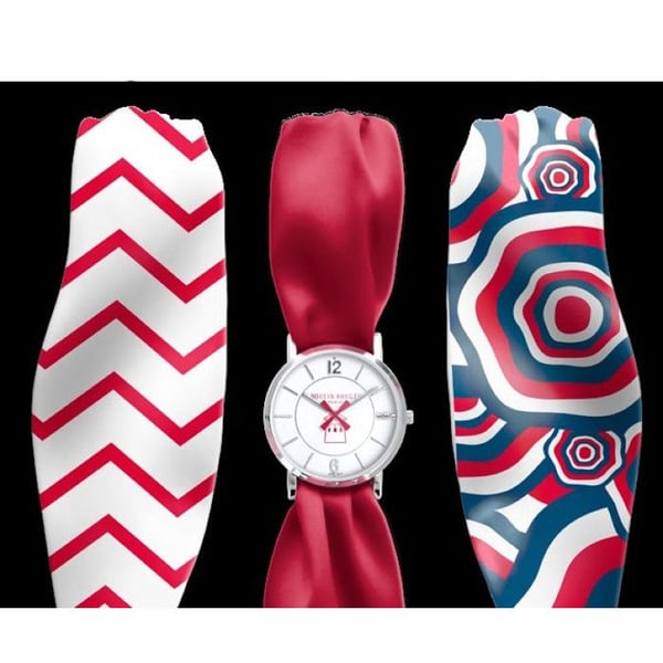 Bill's klockor - Montre Trend med satin scarf armband Moulin Rouge French Cancan
