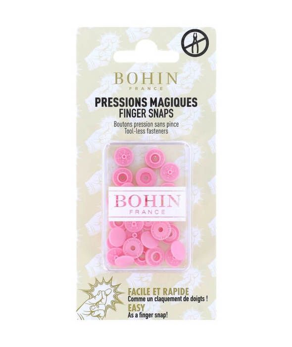 Tryckknapp - BOHIN - 9mm - Färg: Rosa - Plastisk - Magisk