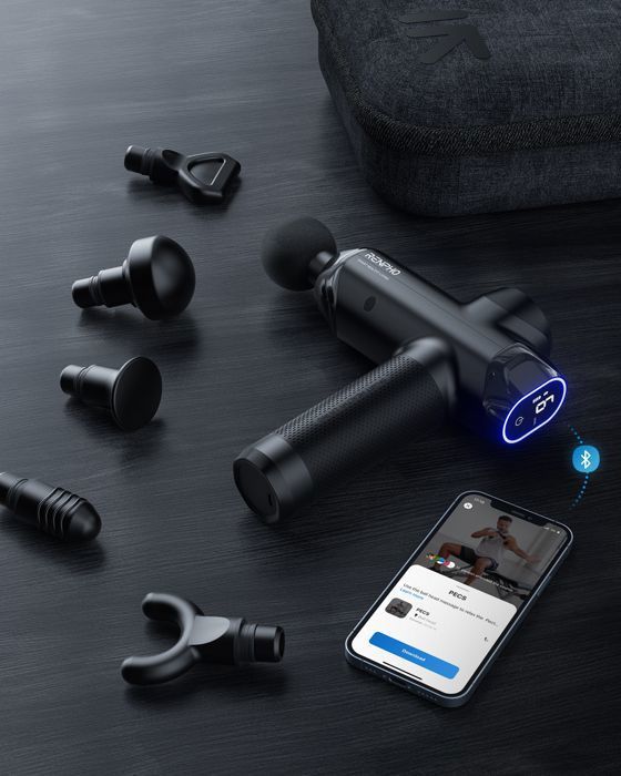 RENPHO - Power+ Thermacool massagepistol - Bluetooth - Svart