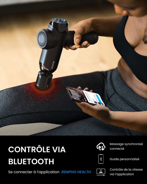 RENPHO - Power+ Thermacool massagepistol - Bluetooth - Svart