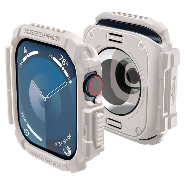 Cover til Apple Watch 10 - SPIGEN - Rugged Armor - Beige Dune - Optimal beskyttelse - Elegant design