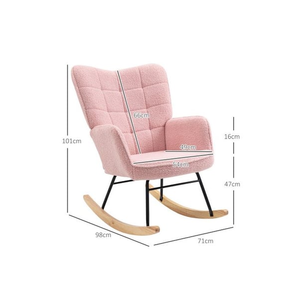 Gyngehest - MUVOE - Imiteret lammeskind - Rosa - Kapacitet 120 kg - Elegant