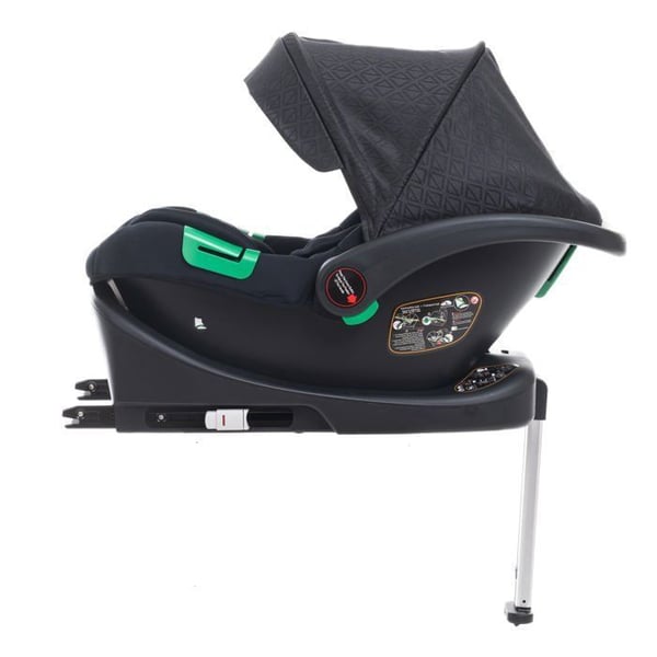 BEBELISSIMO - Kombinerad trio 3 i 1 - bilstol 0+ IRIS - liggdel - Isofix-bas - stödben - upp till 22kg - svart