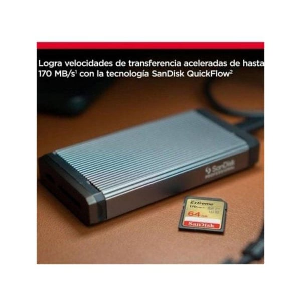 SDXC-minneskort - SANDISK - Extreme 64GB - 170MB/S - 80MB/S - UHS-I Class 10 U3 V30