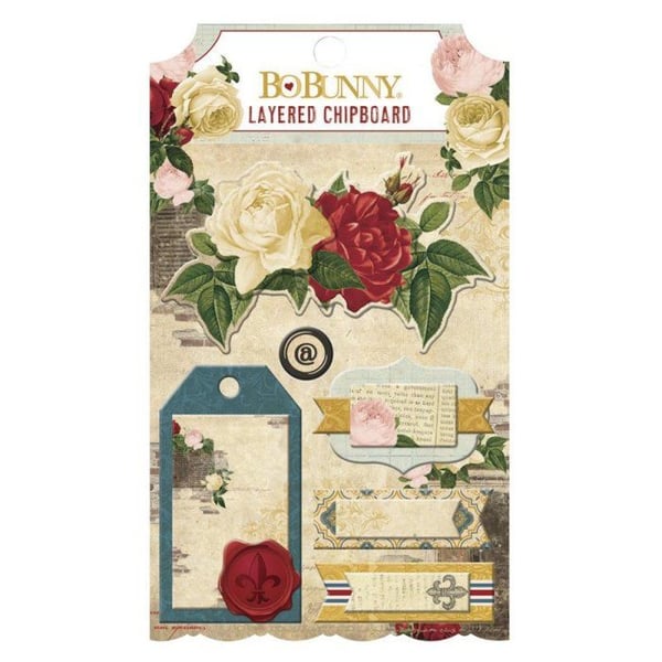 BoBunny - Die Cut Layered Chipboard Juliet 6 delar