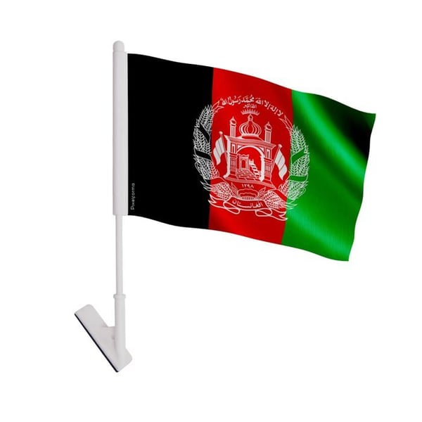 Klibbig flagga Afghanistan – 14 x 21 cm – Mjuk polyester – Lätt att klistra – 5 stycken – Pixelforma