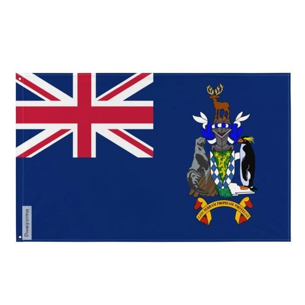 Sydgeorgiens och Sydsandwichöarnas flagga – 60 x 90 cm – Polyester – Metalöglor – Hållbar