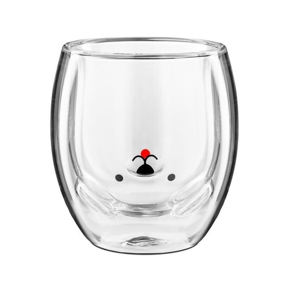 Dubbelvägg glasvalp Original kaffe- och temugg hund