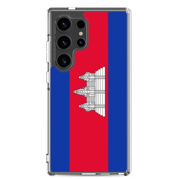 Mobilskal – Kambodjas flagga – Kompatibel med Samsung Galaxy S22 Ultra – Mjukt fodral – Stöttålig och skottsäker – Pixelforma