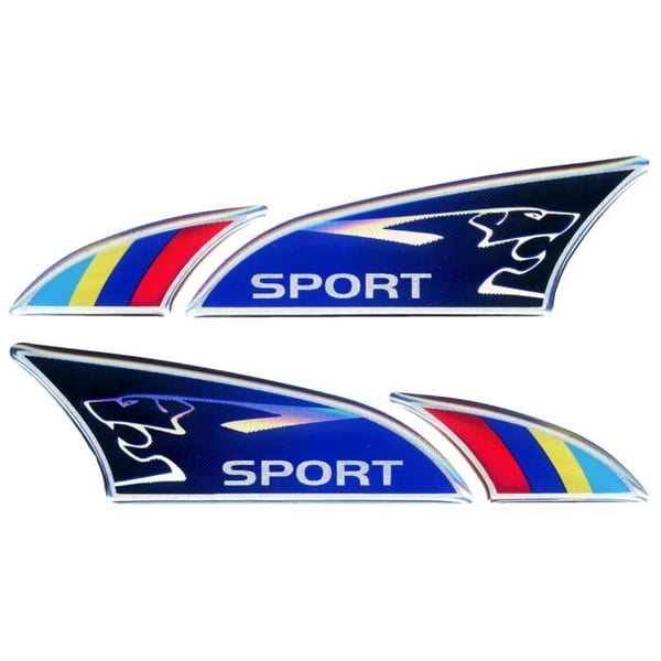 Klistermärken - Peugeot - 3D LogoSport - 100 x 27 mm - Par - UV-beständighet