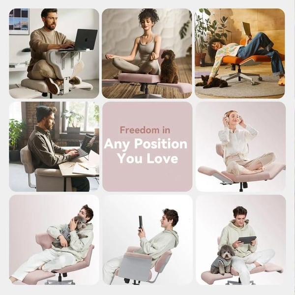 Multi-position stol - NEWTRAL - Freedom-X-FB - Rosa - Armlæn - Indendørs kontor