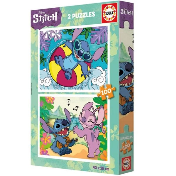 Pussel 2 x 100 bitar - Stitch