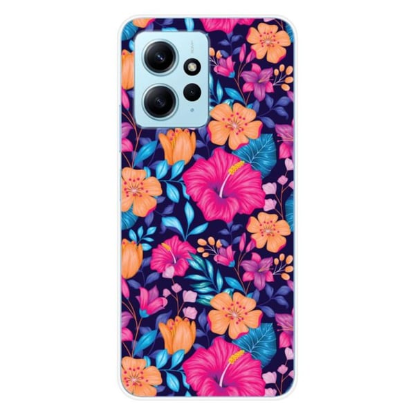 Siliconetryckskal kompatibelt med Xiaomi Redmi Note 12 4G Exotiska blommor