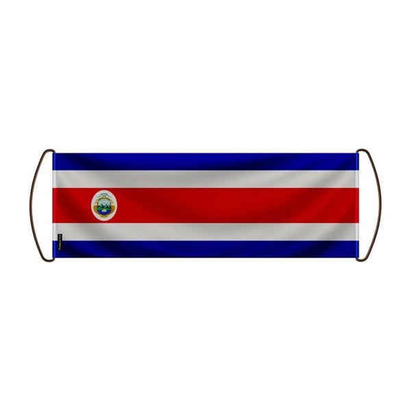 Scrollbanner – Costa Ricas flagga – 17 x 50 cm – Polyester – Manflagga – Pixelforma