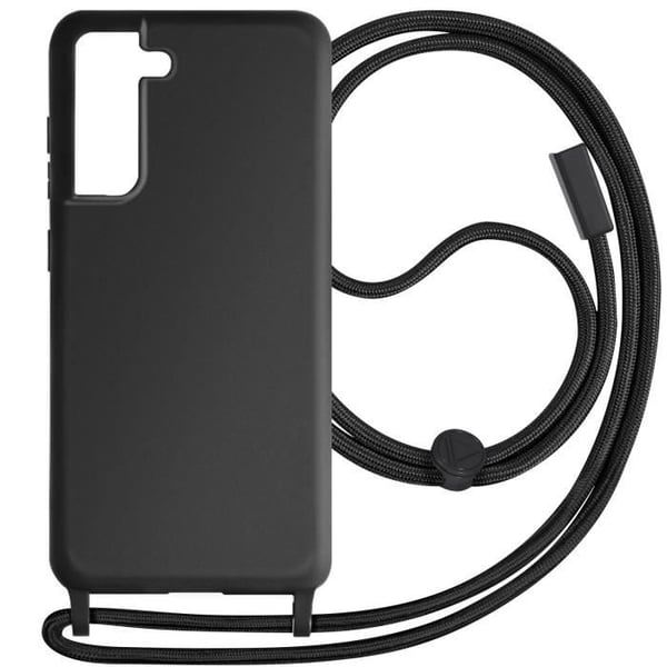 Mobilskal med snöre för smartphone - Corda - Samsung S21 FE - Justerbar rem 80cm - Svart - Semihård
