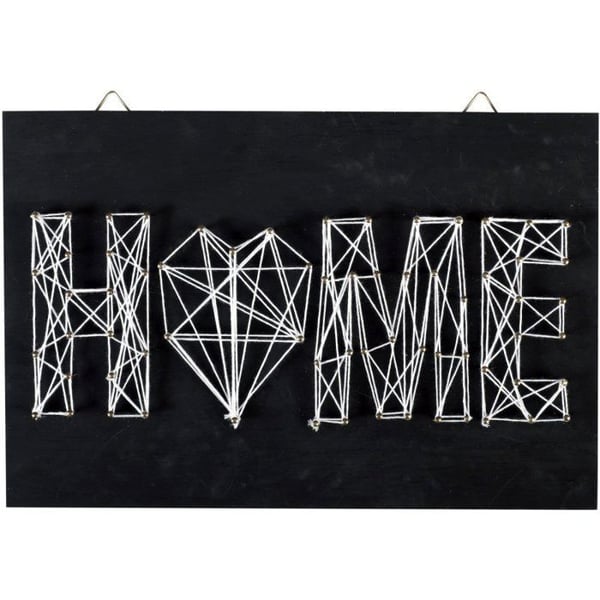 Tablå Snöre Konst - Graine Creative - 30 x 20 cm - Svart - Trä - Utformning i modern stil