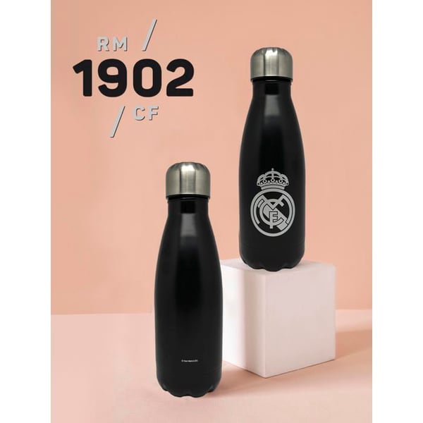 Stålflaska - CYPBRANDS - Real Madrid - 550 ml - Svart/Vit - Hermetisk