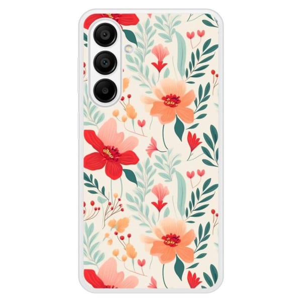 Coque i förstärkt silikon med mönster, kompatibel med Samsung Galaxy A15 Blomvägg