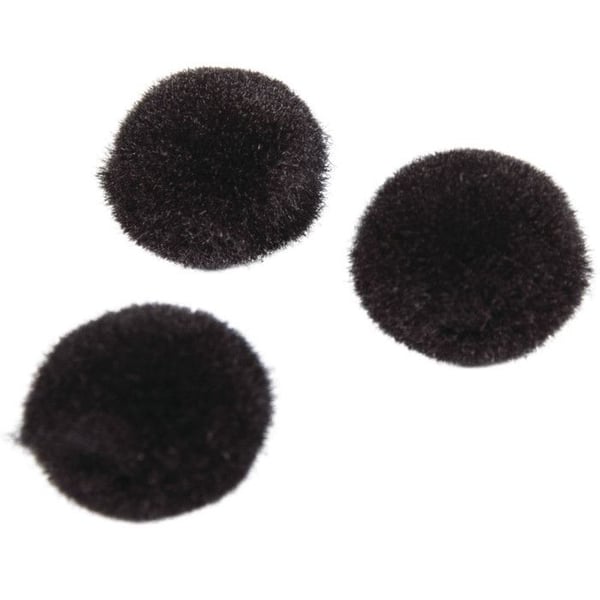 Pomponer, svart, 10 mm, 65 st