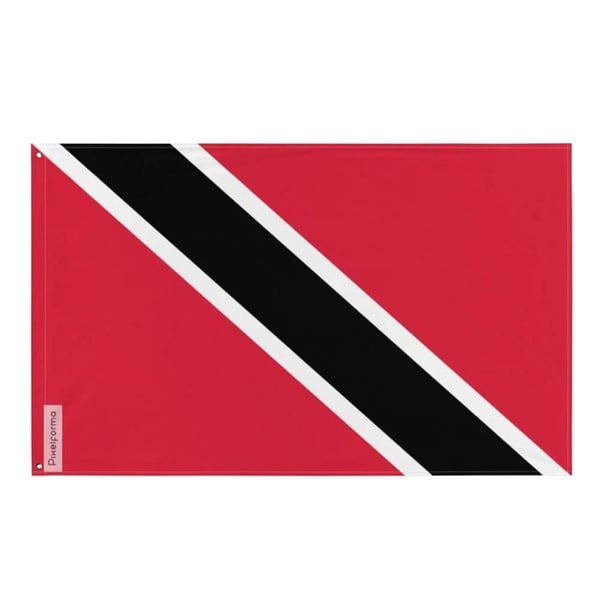 Flagga för Trinidad och Tobago – 120 x 180 cm – Hållbar Polyester – 2 Metallöglor – Inomhus / Utomhus – Pixelforma