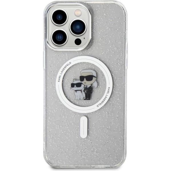 Coque iPhone 15 Pro 6.1" - Karl Lagerfeld - Karl & Choupette - Transparent - Rigid - Glänsande