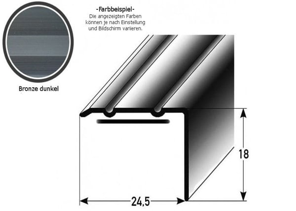 PROVISTON Hörnlist Alu anodiserad Silver l 24.5 mm H 10 mm Självhäftande L 1000 mm