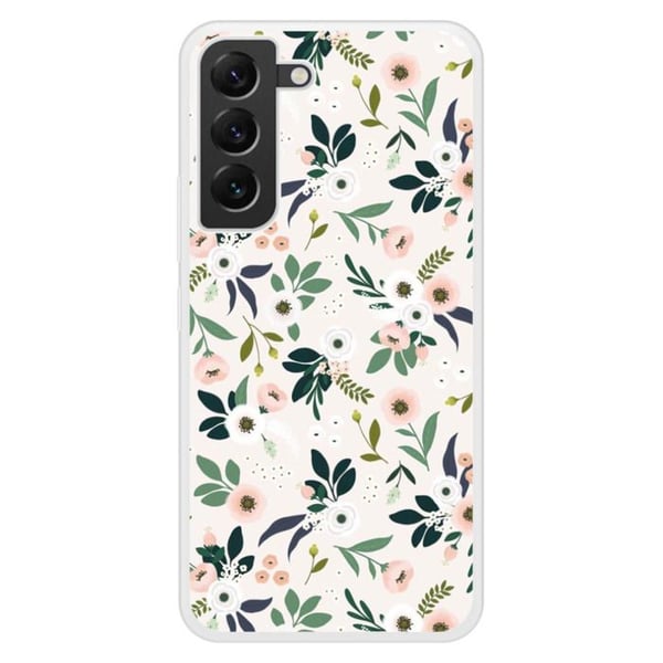 Coque i förstärkt silikon med tryck kompatibel med Samsung Galaxy S22 Plus Blommor